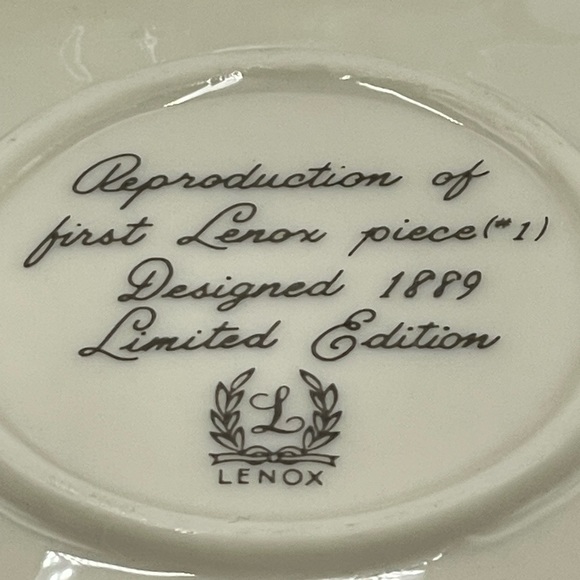 LENOX: Reproduction of First Piece (#1) Designed 1889 Limited Edition Cup/Saucer - Picture 8 of 15